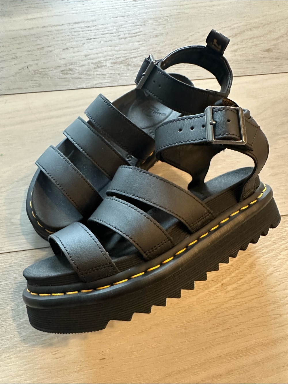 Black Dr Martens Platform Strappy Womens Sandals